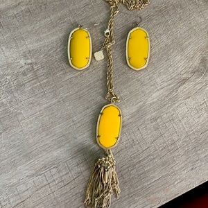 Kendra Scott yellow earring and necklace set